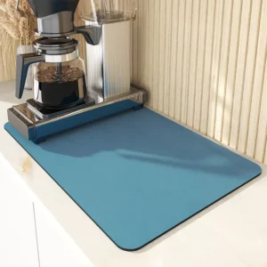 VIKAMA Simple Coffee Mat Kitchen Worktop Draining Mat Anti-Scald Placemats Dish Drying Mats Absorbent Non-Slip Diatomite Carpet